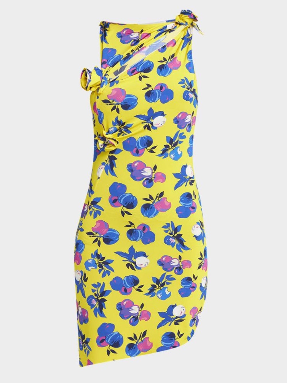 Coperni Asymmetric Flower Mini Dress in Yellow Apples SOLD OUT NWT S - Picture 6 of 6